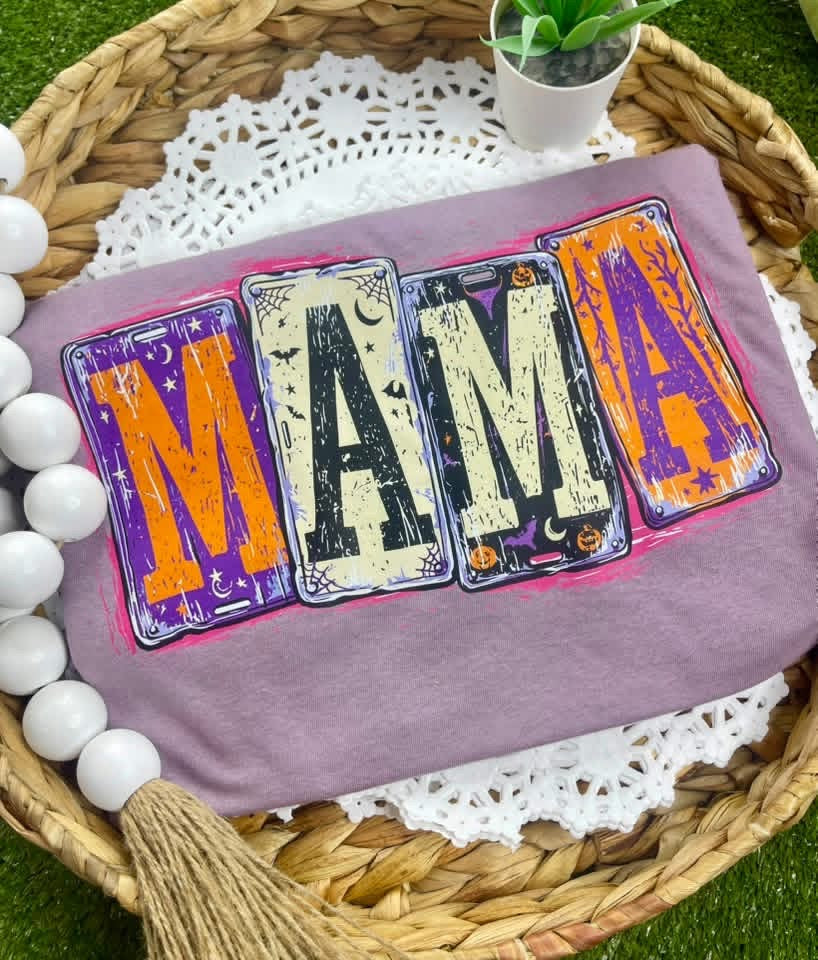 Halloween Block Letter Mama