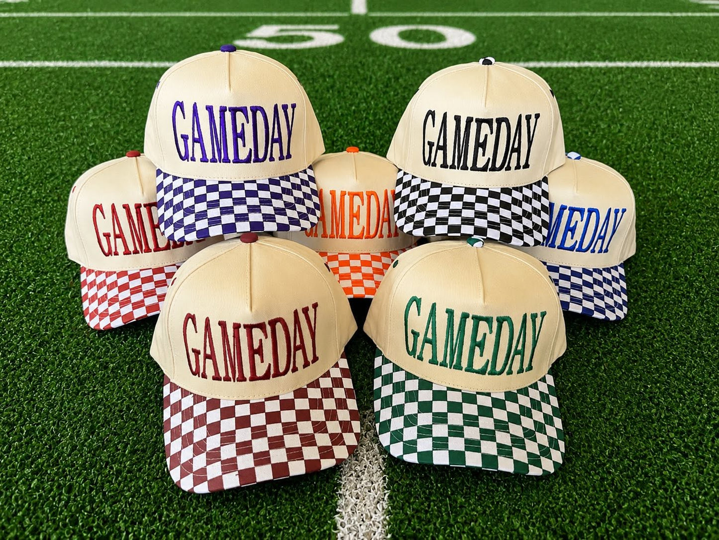 Game Day Checkered Hats
