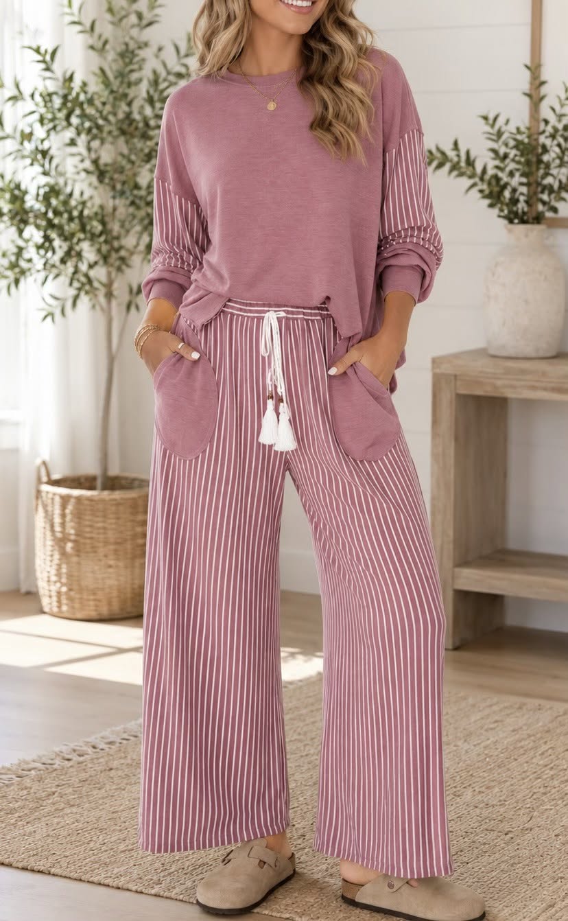 Raw Edge Pocket Casual Set