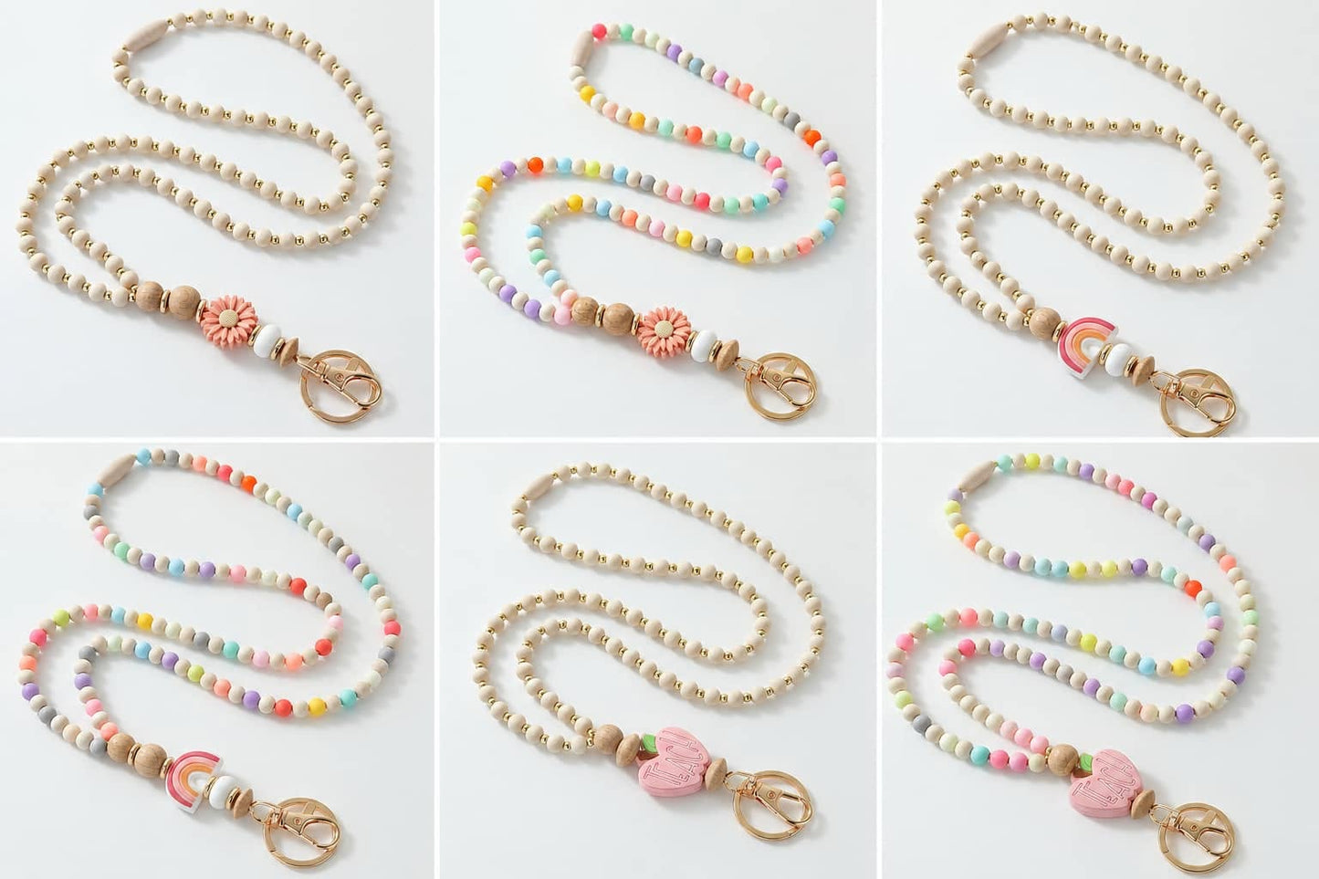 Breakaway Wooden Bead Lanyards