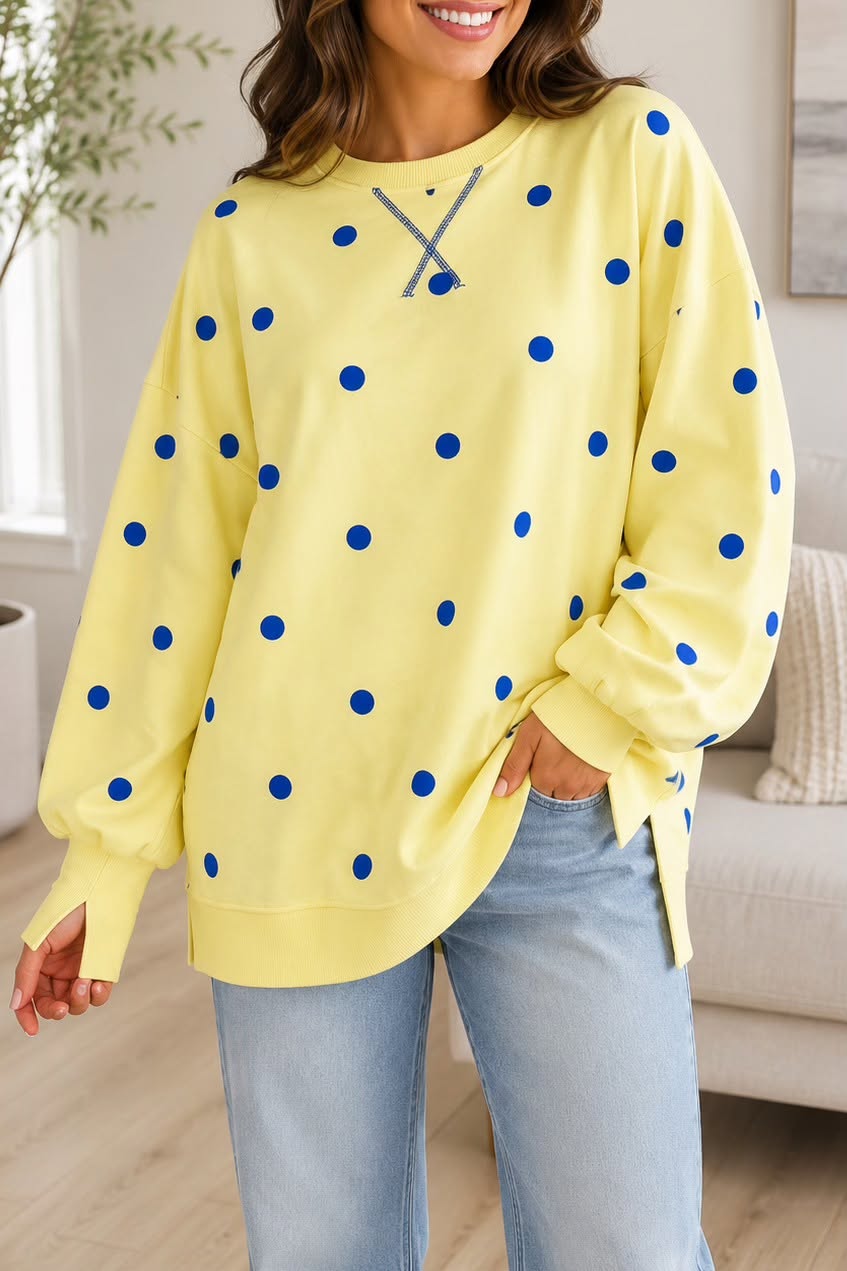 Yellow Polka Dot Pullover Top