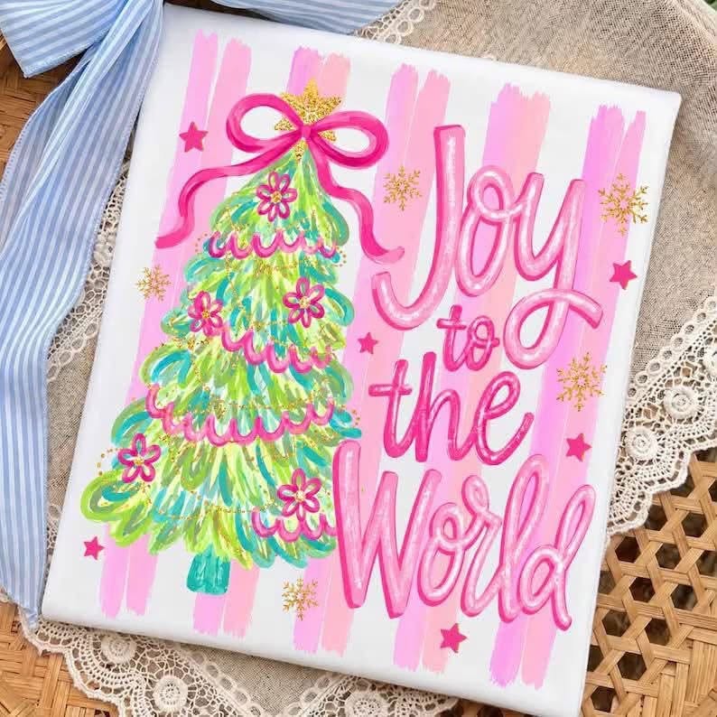 Watercolor Stripe Joy to the World