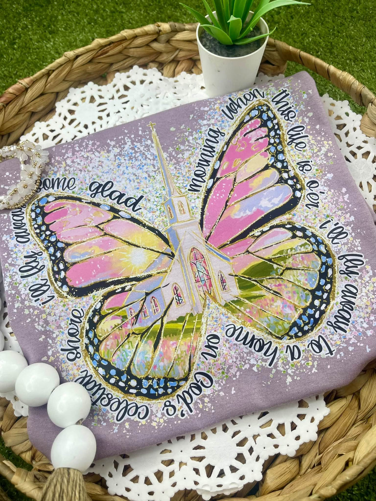 Watercolor Butterfly Church