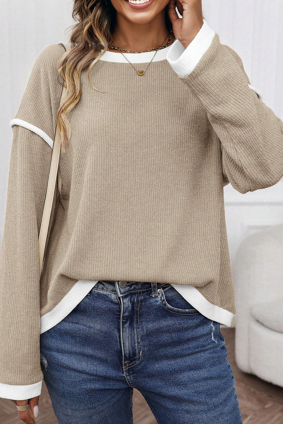 Contrast Loose Top (Multiple Colors)