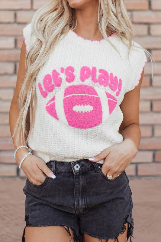 White Let’s Play Knit Vest