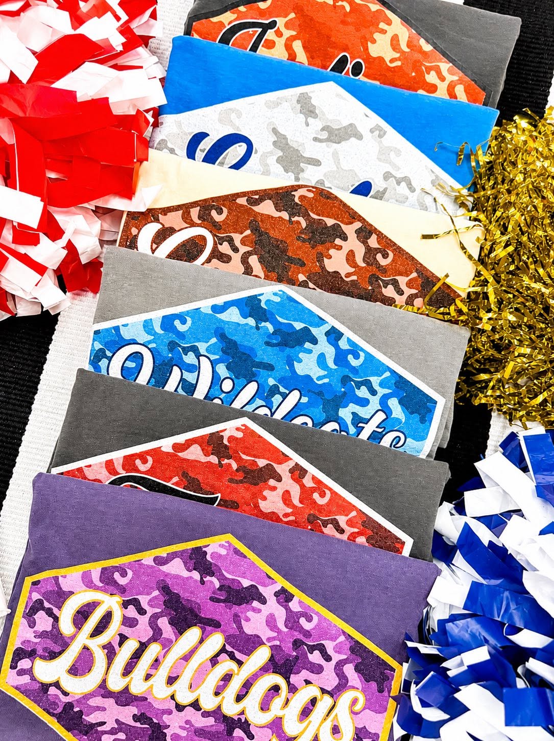 Custom Colored Camo Sports Tees