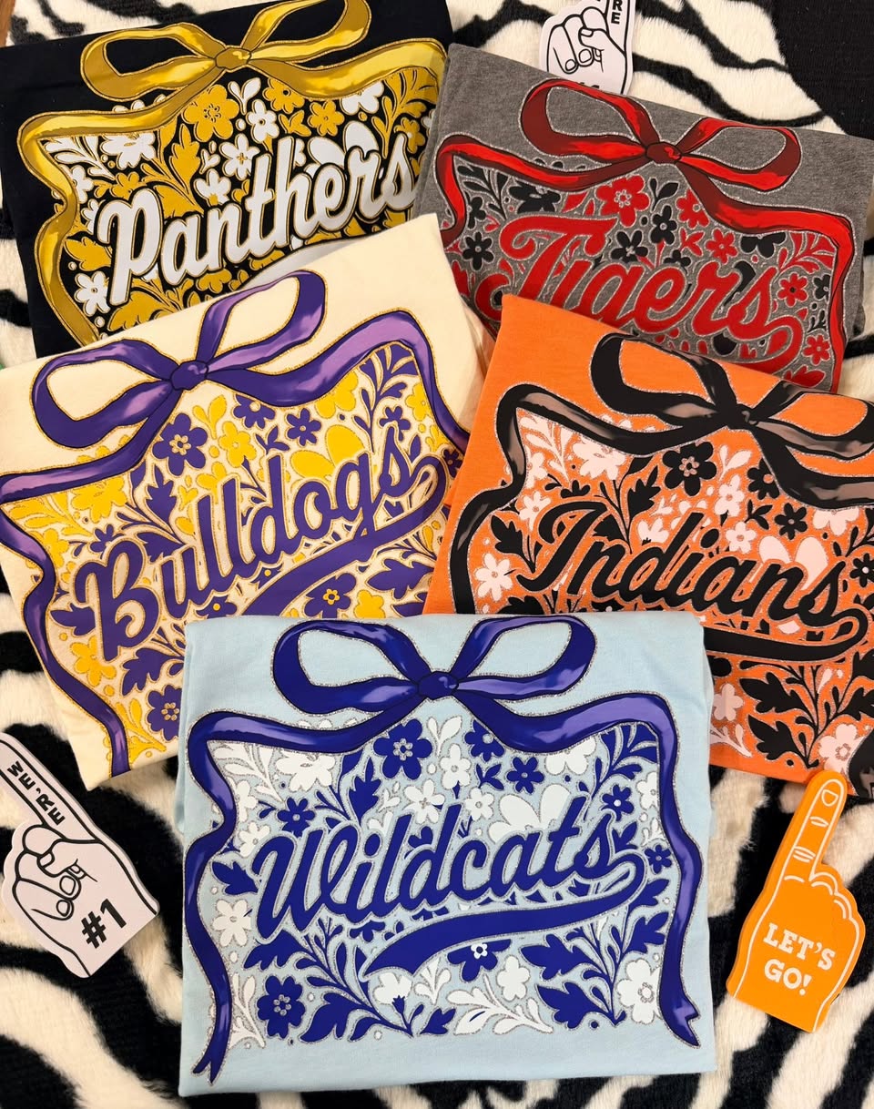Custom Floral Bow Spirit Tees