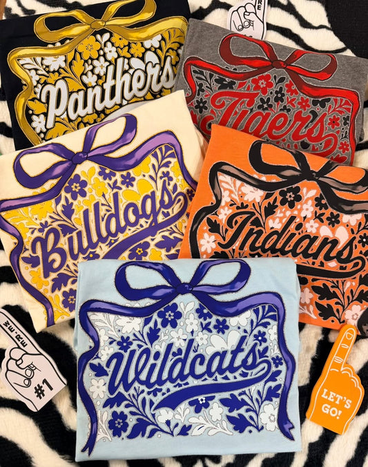 Custom Floral Bow Spirit Tees
