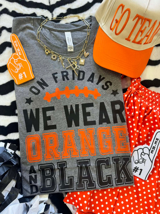On Fridays We Wear Orange & Black Tee