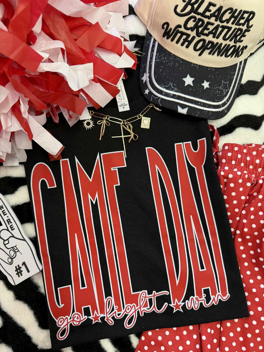 Game Day Go Fight Win Red Tee