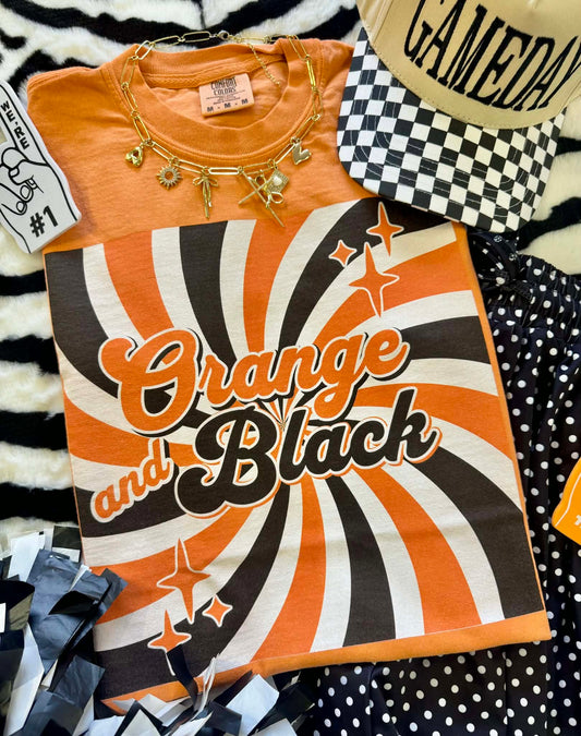 Orange & Black Retro Tee