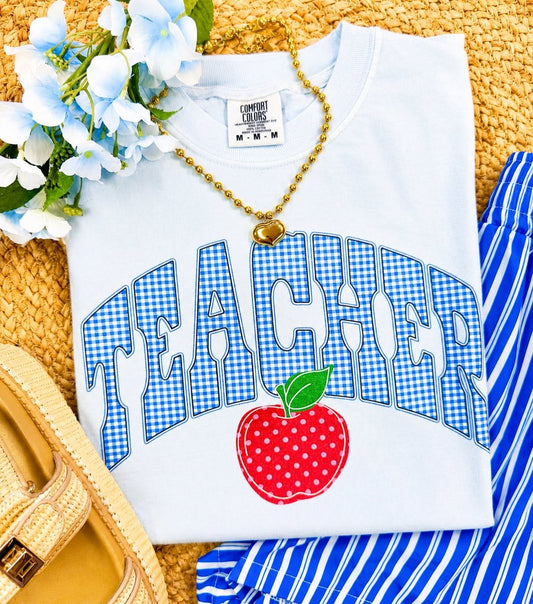Gingham Teacher Tee