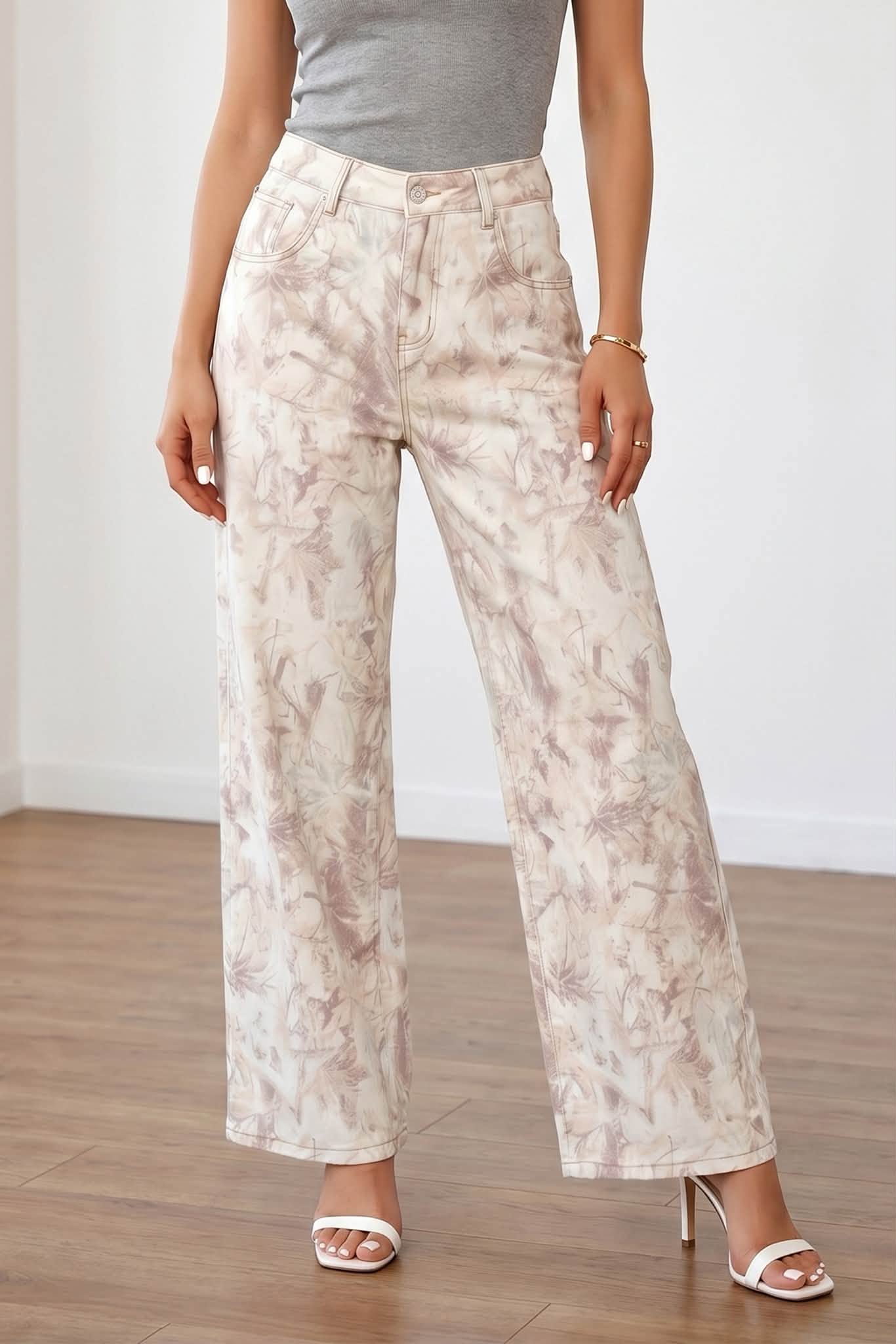 Camo Denim Wide Jeans