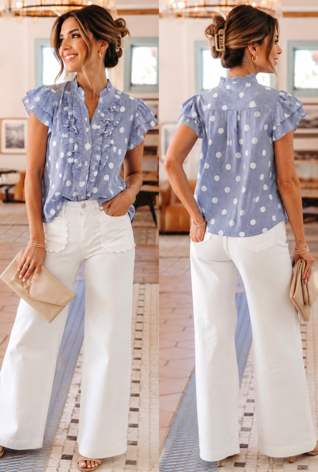 White Scalloped Jeans Outfit