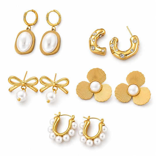 Pearl & Gold Earrings