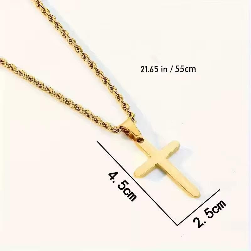 Men’s Cross Necklace (Multiple Finishes)