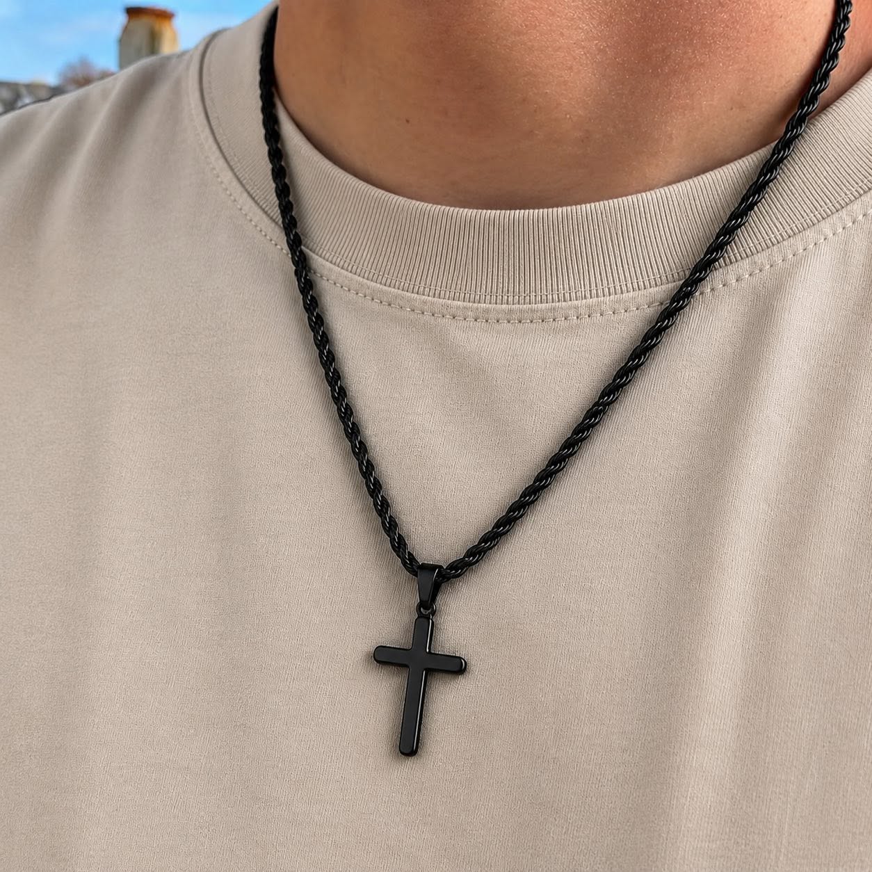 Men’s Cross Necklace (Multiple Finishes)
