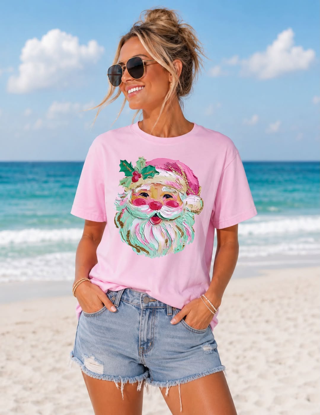 Brushstroke Santa Tee