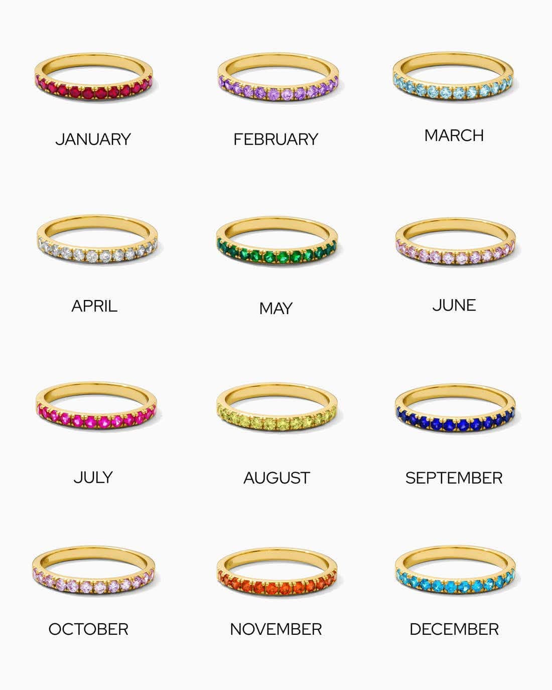 Birthstone Eternity Rings