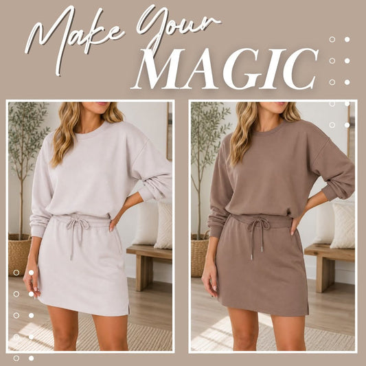 Pullover Drawstring Skirt Set