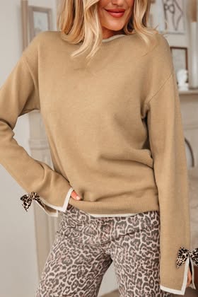 S-4X Leopard Bow Sweater