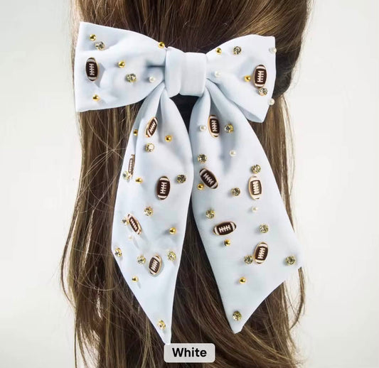 Football Rhinestone Bows (Multiple Colors)