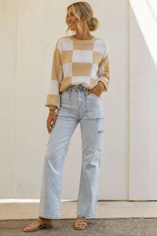 Checkered Sweater (Multiple Colors) Outfit