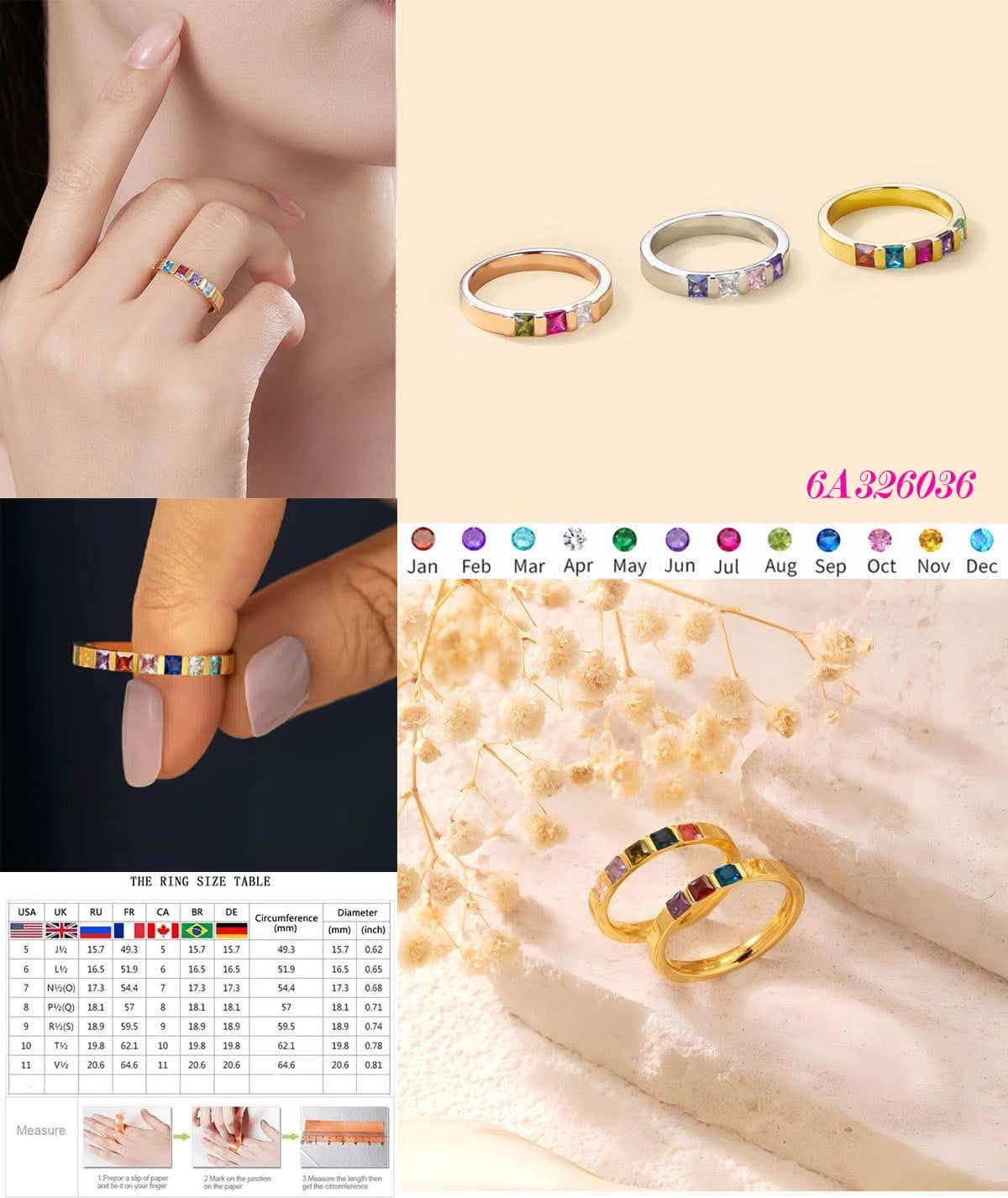 Birthstone Single Band Ring