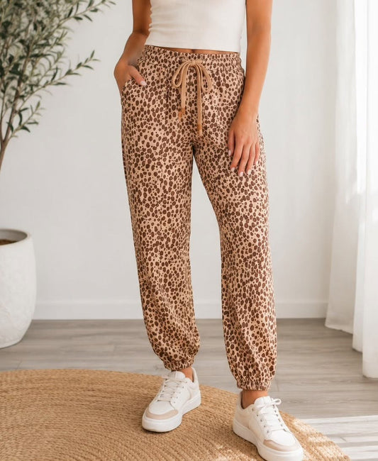 Leopard Drawstring Pants