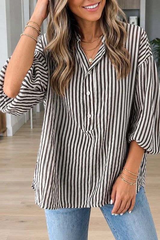 Black Striped Button Shirt
