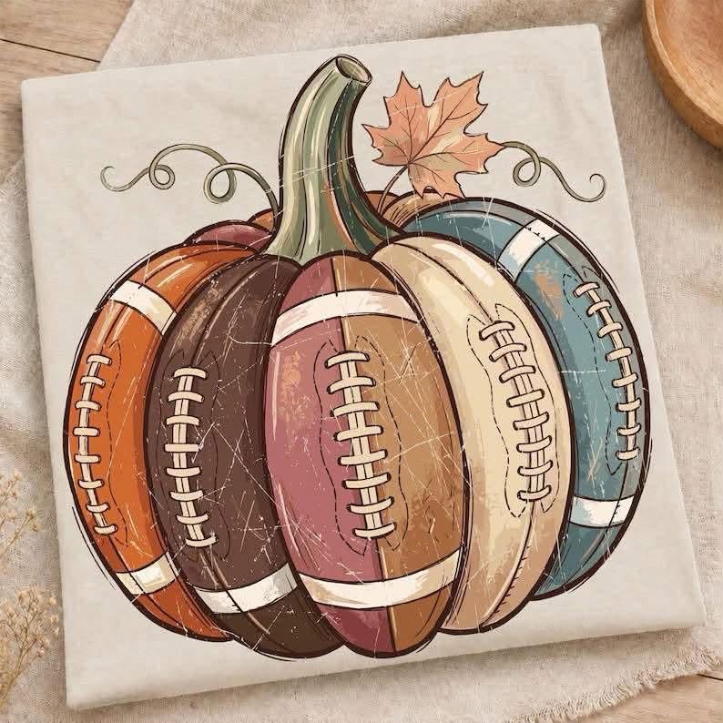 Colorful Football Pumpkins