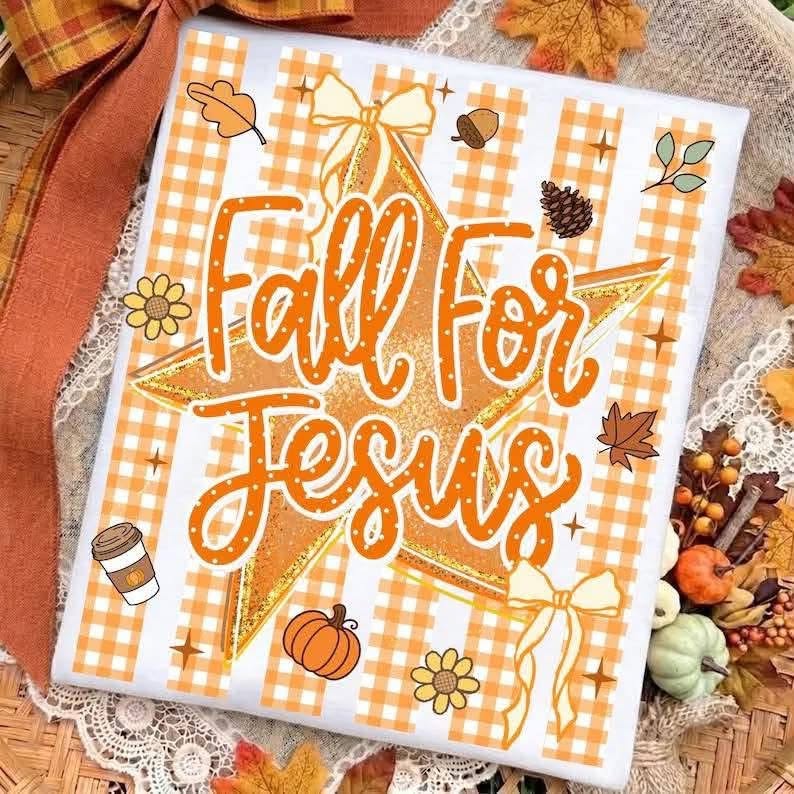 Gingham Stripe Fall For Jesus
