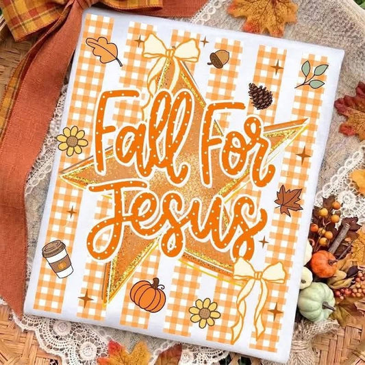 Gingham Stripe Fall For Jesus