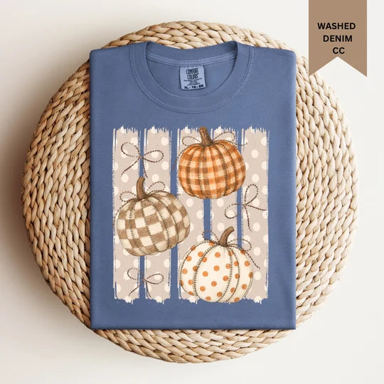 Multiprint Checkered Pumpkin Tee