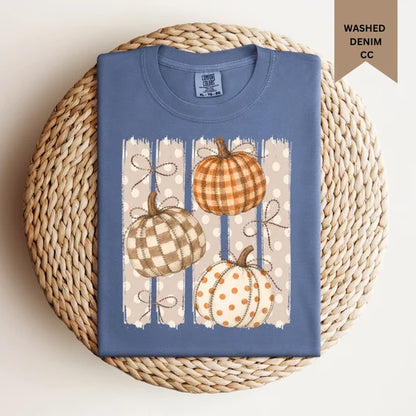 Multiprint Checkered Pumpkin Tee
