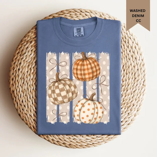 Multiprint Checkered Pumpkin Tee