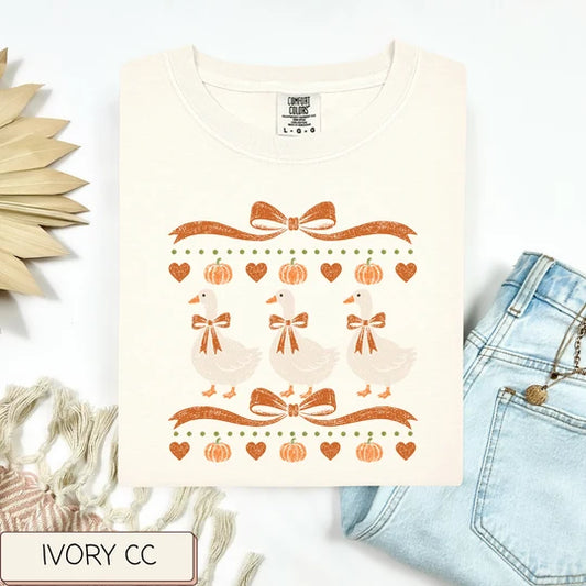 Orange Coquette Goose Tee