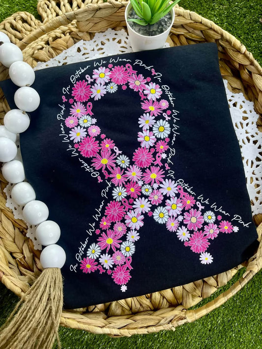 Floral Breast Cancer Awareness Ribbon