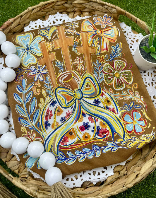 Floral Pumpkin and Crosses