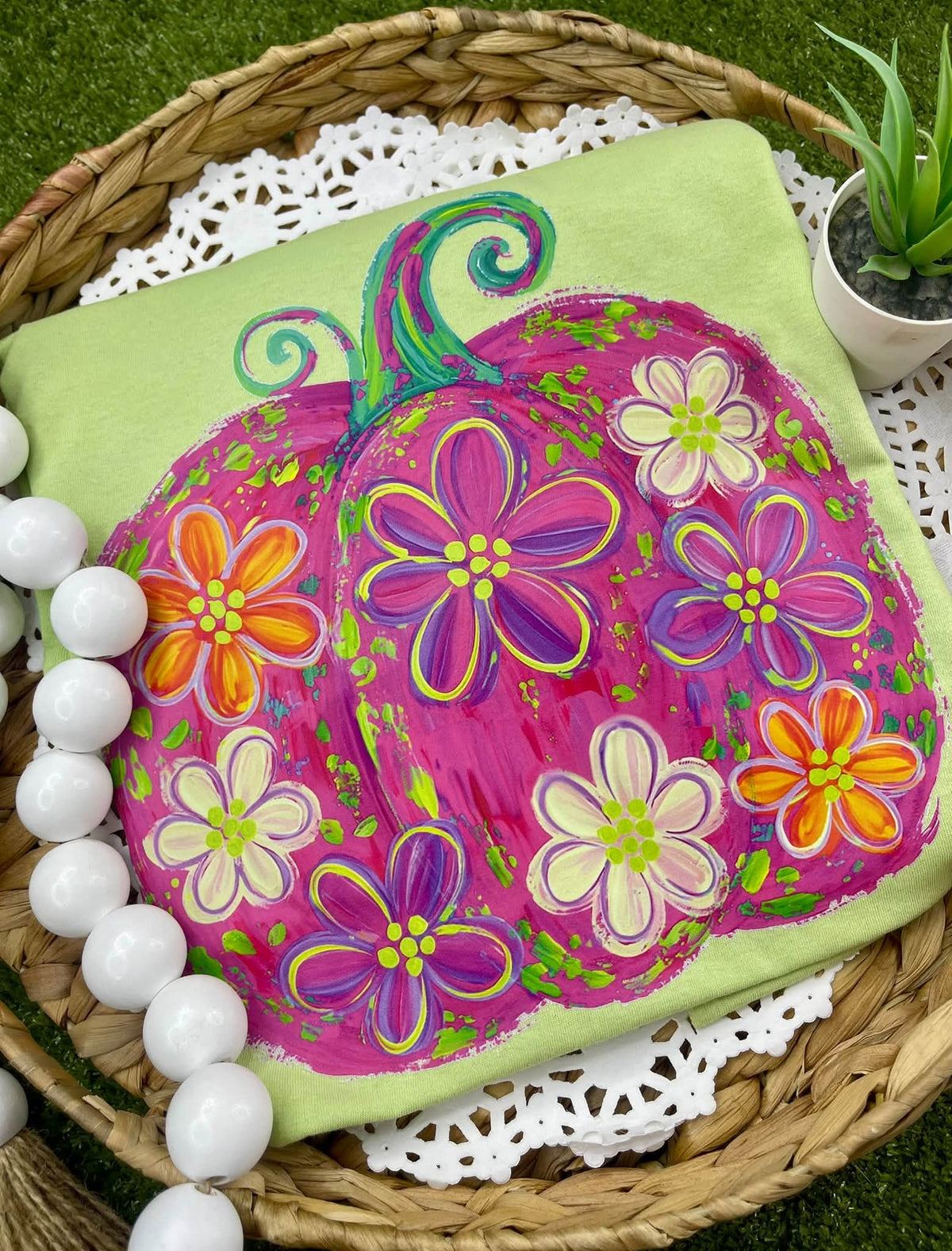 Colorful Daisy Pumpkin
