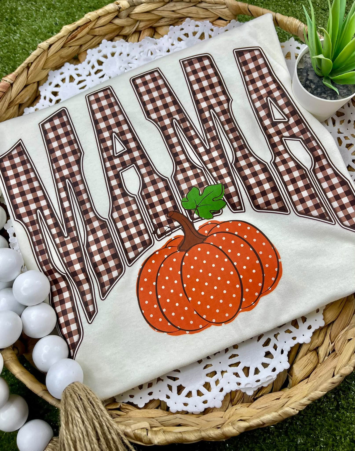 Gingham Pumpkin Mama