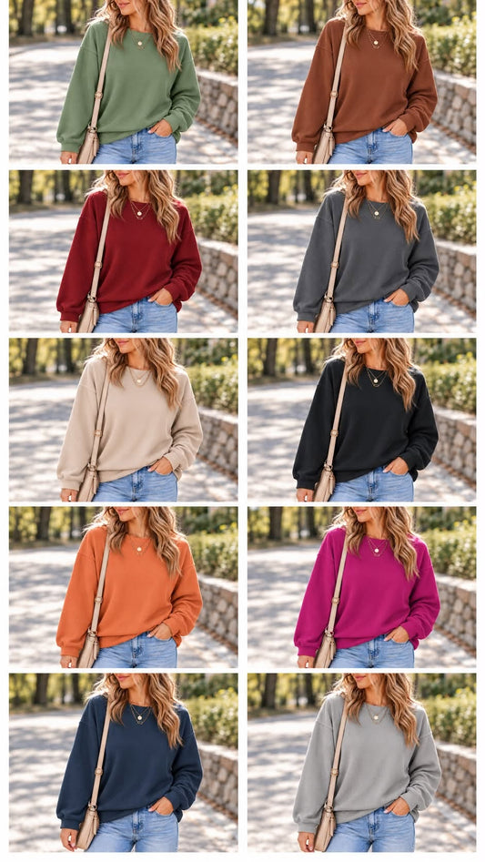 S-3X Ribbed Oversized Sweatshirt *multiple colors*