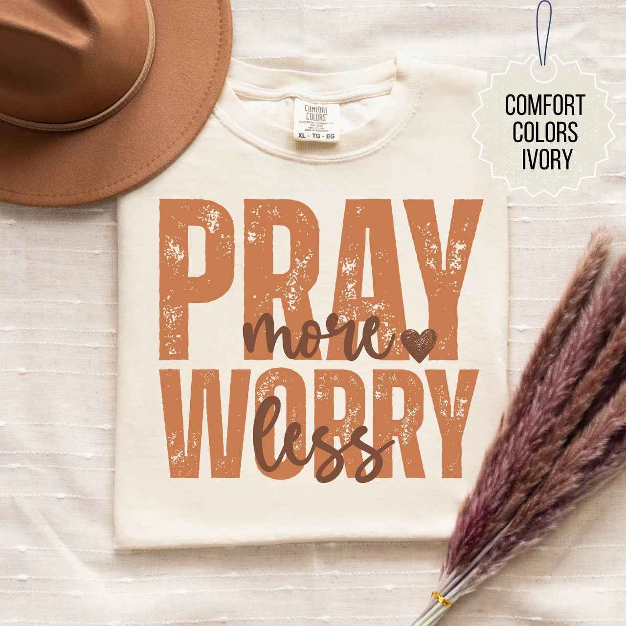 Fall Pray More Worry Less Tee