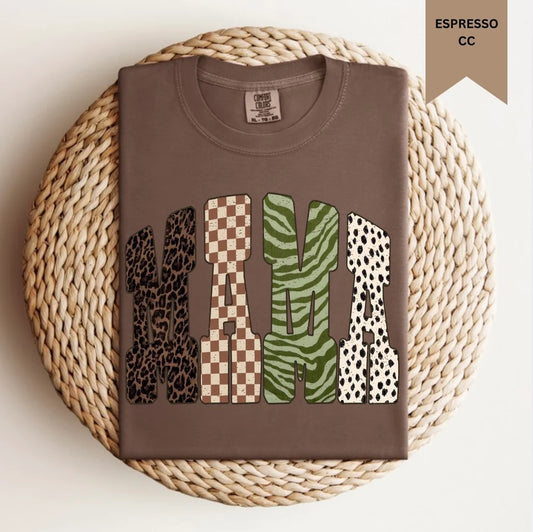 Leopard Checkered Dot Mama Tee