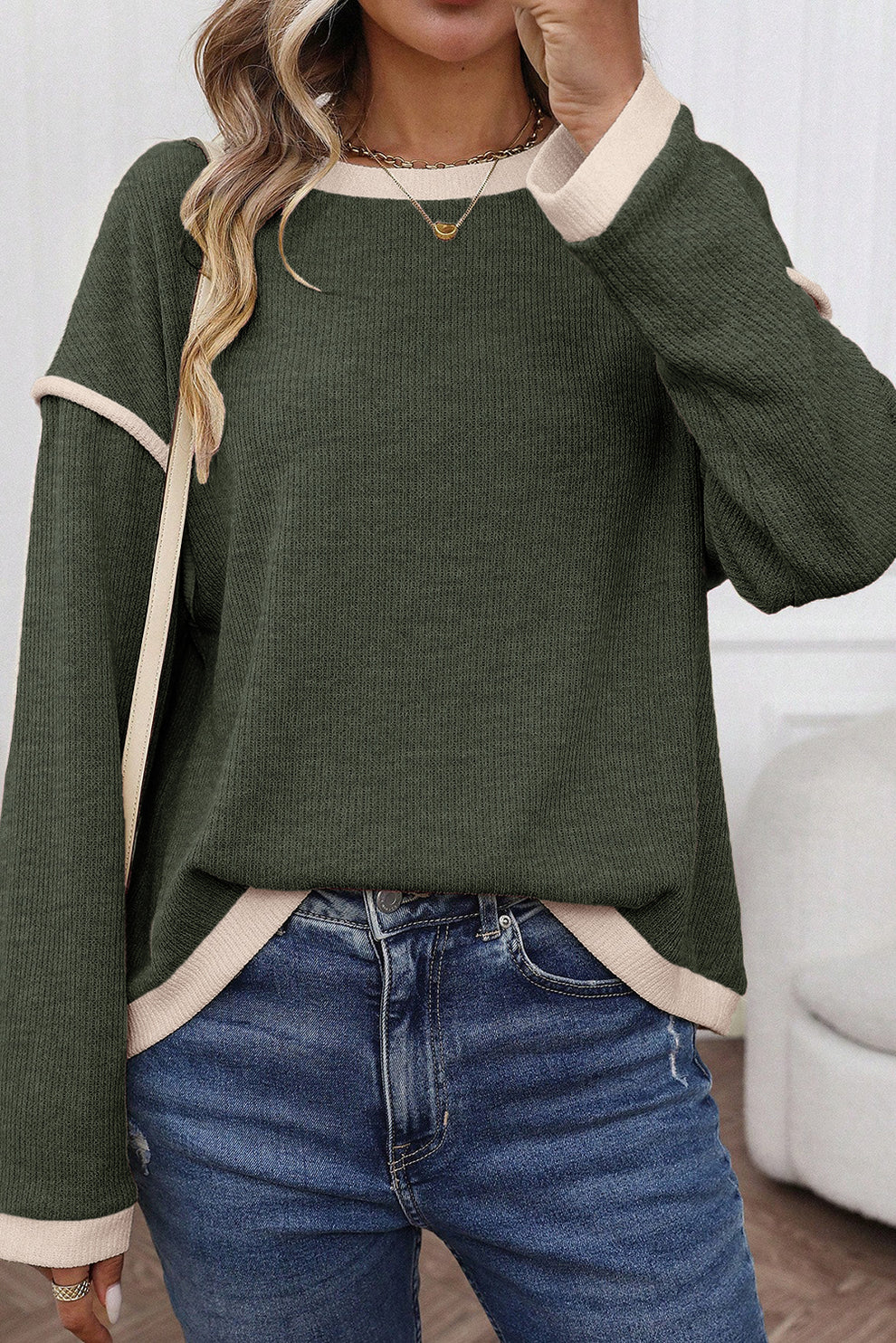 Contrast Loose Top (Multiple Colors)