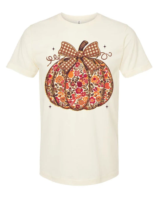Fall Floral Pumpkin Tee