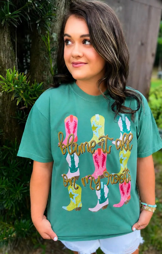 Blame it All On My Roots Boot Tee