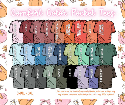 Pumpkin Monogram Comfort Color Pocket Tee