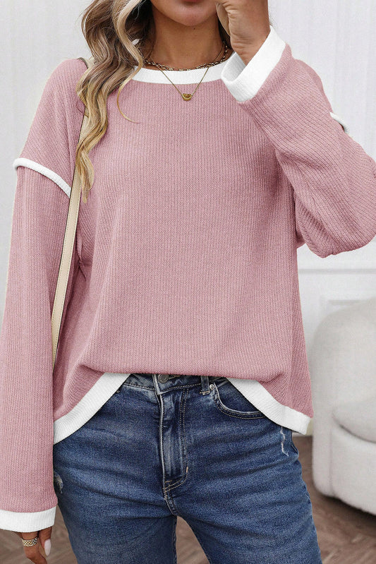 Contrast Loose Top (Multiple Colors)