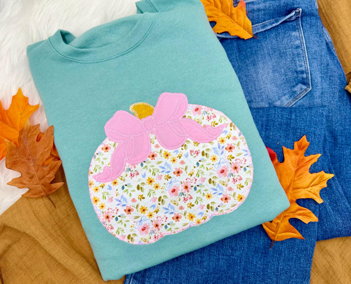 Pink Preppy Pumpkin Applique